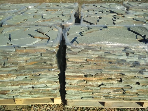 Плитняк златолит зелёный для цоколя, отмостки купить в Симе